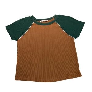 SO Women's Orange/Brown and Green Crop Top